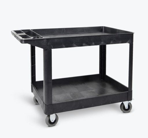 [XLC11SP5-B] Luxor 2-Shelf Heavy Duty Utility Cart 5" Casters, Black