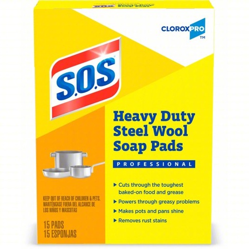 [88320] Clorox Sales Company CloroxPro™ S.O.S® Steel Wool Soap Pads, 15 ct