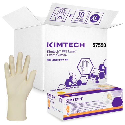 [57550] Kimberly-Clark Professional Exam Gloves, X-Large, Powder-Free, Latex