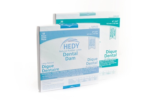 [310DG-5M] Medicom, Inc. Dental Dam, 5" x 5", Medium Gauge, Green, 52/bx, 1bx/ea