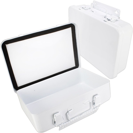 [M5019] First Aid Only Weatherproof Horizontal Metal Case with Gasket & Handle Hanger, 16/Unit