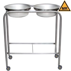 [0727808166] Blickman Industries Snyder Double Basin Solution Stand w/Basin, H-Brace