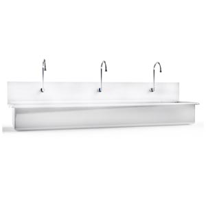 [1317880001] Blickman Industries Windsor Scrub Sink, (3) Place, Infrared Water Control