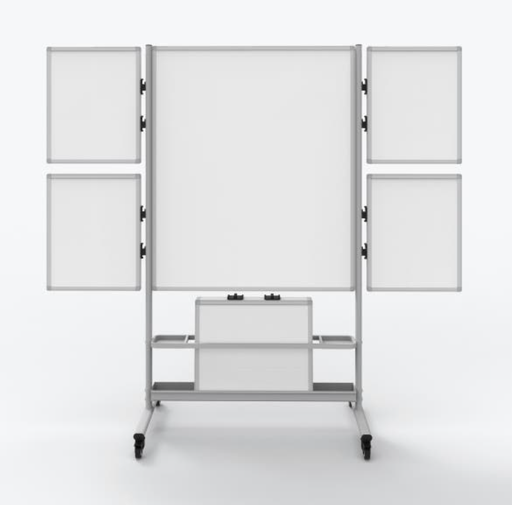 [COLLAB-STATION] Luxor Dry Erase Magnetic Mobile Collaboration Station 40x48, w/Four 18x24 Attachable White Boards