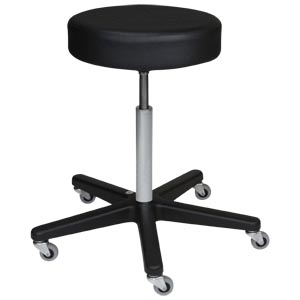 [1021113125] Blickman Industries Exam Stool 1113, Black, (5) Leg, Black Composite Base