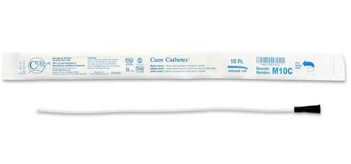 [M10C] Convatec Cure Catheter Uncoated 16", Coude Tip, 10FR