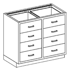 [2013835000] Blickman Industries Base Cabinet 35"W x 35 3/4"H x 22"D, (8) 1/4-1/2 Drawers