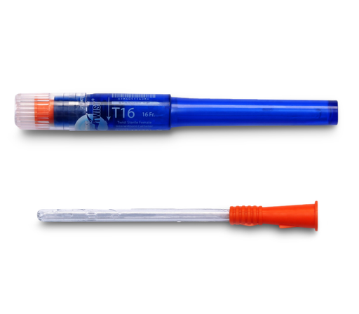 [T16] Convatec Cure Twist Catheter, Female 6" Straight Tip, 16FR