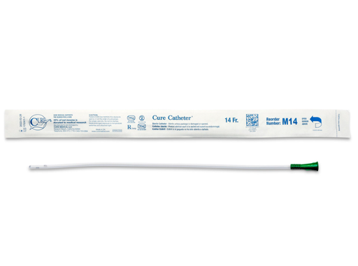 [M14] Convatec Cure Catheter Uncoated, Male 16" Straight Tip, 14FR