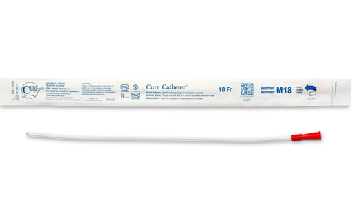 [M18] Convatec Cure Catheter Uncoated, Male 16" Straight Tip, 18FR