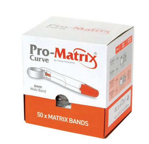 [19006] Young Dental Manufacturing Matrix Band, Disposable, Contoured 6mm, 50 bands/bx