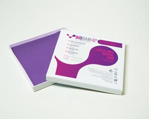 [LFBIOVIO01800620] Four D Rubber Co Ltd Biodam, 6" x 6", Violet, Medium, Latex-free, 20 pieces/bx