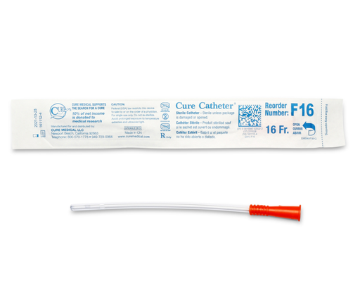 [F16] Convatec Cure Catheter Uncoated, Female Straight Tip, 16FR