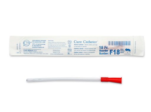 [F18] Convatec Cure Catheter Uncoated, Female, 6", Straight Tip, 18FR 