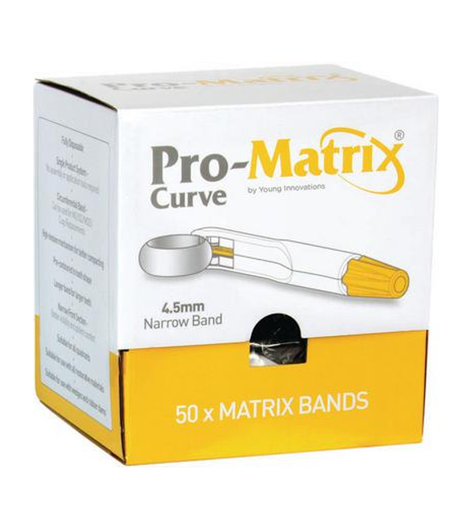 [19001] Young Dental Manufacturing Matrix Band, Disposable, Contoured 4.5mm, 50 bands/bx