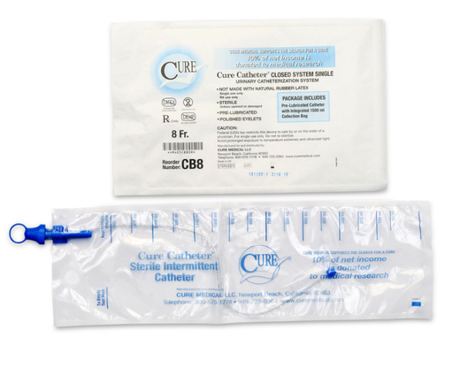 [CB8] Convatec Cure Catheter, Closed System, 8FR Straight Tip, Unisex