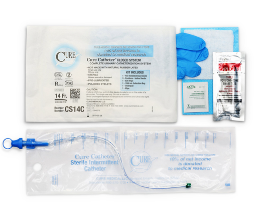 [CS14C] Convatec Cure Catheter Kit, Closed System, 14FR Coude Tip, Unisex