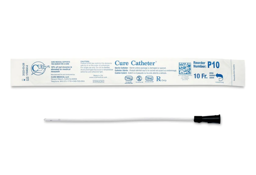 [P10] Convatec Cure Catheter Uncoated Pediatric, 10", Straight Tip, 10FR