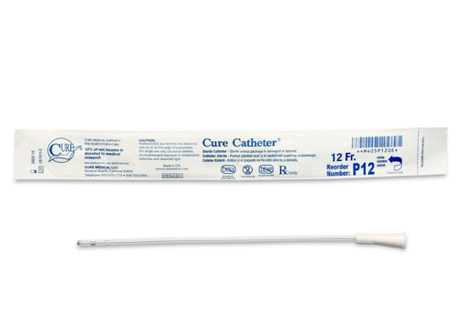 [P12] Convatec Cure Uncoated Catheter, Pediatric, 10" Straight Tip, 12FR