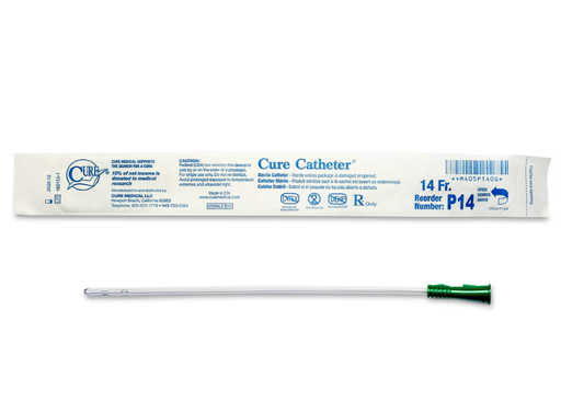 [P14] Convatec Cure Uncoated Catheter, Pediatric, 10" Straight Tip, 14FR