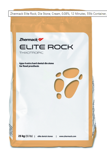 [C410201] Zhermack Elite Rock, Die Stone, Cream, 0.08%, 12 Minutes, 55lb Container, 1/ea