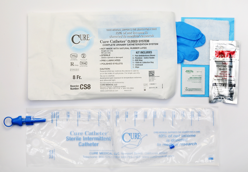 [CS8] Convatec Cure Catheter Kit, Closed System, 8FR, Straight Tip, Unisex