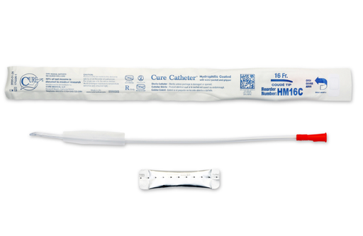 [HM16C] Convatec Cure Catheter, Hydrophilic Coated, 16" Coude Tip, 16FR