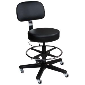 [1041212125] Blickman Industries Deluxe Pneumatic Exam Stool, Black, (5) Leg, Black Composite Base
