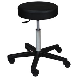 [1041200125] Blickman Industries Economy Pneumatic Exam Stool, Black, (5) Leg, Black Composite Base