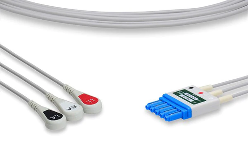 [LGA3-90S0] Cables and Sensors Critital ECG Leadwire 1124-A3, 3 Lead Snap Compatible w/ OEM: 1124-A3