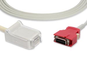 [10225] Cables and Sensors SpO2 Adapter Cable, 300cm, Masimo Compatible w/ OEM: 2056 (Red LNC-10)