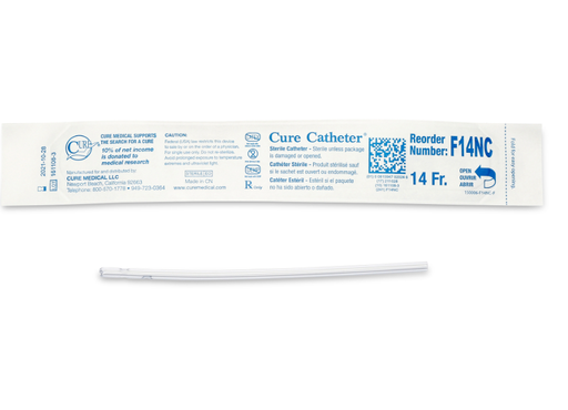 [F14NC] Convatec Cure Catheter Uncoated, Female 6", Straight Tip, No Connector, 14FR