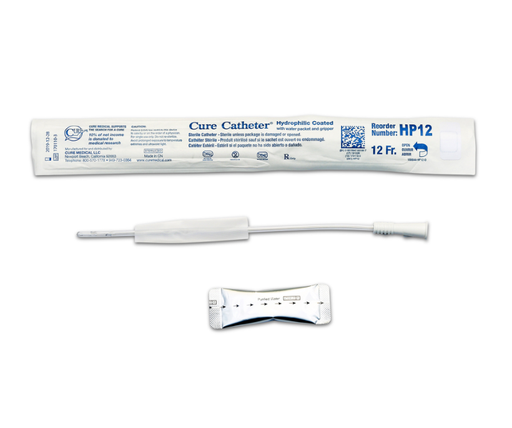 [HP12] Convatec Cure Catheter, Hydrophilic Coated, Pediatric 10", Straight Tip, 12FR