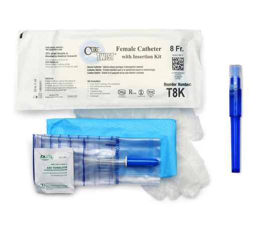 [T8K] Convatec Catheter w/Insertion Kit, Female 6" Straight Tip, 8FR