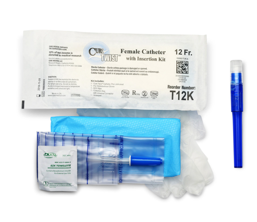 [T12K] Convatec Catheter w/Insertion Kit, Female, 6" Straight Tip, 12FR
