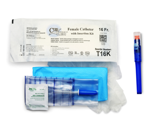 [T16K] Convatec Catheter w/Insertion Kit, Female 6" Straight Tip, 16FR