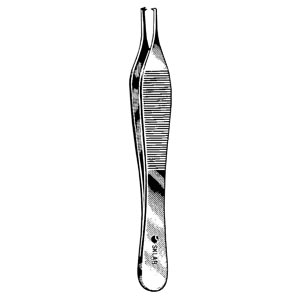 [47-2047] Sklar Instruments Adson Tissue Forceps, Delicate, 1X2 Teeth, 4.75"