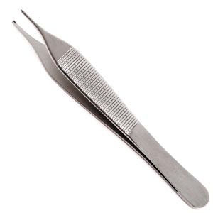 [96-2573] Sklar Instruments Adson Tissue Forceps, 4-3/4", Econo, Sterile, 1x2 Teeth