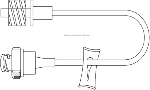 [385150] BD Q-Syte Needle-Free Connector w/15cm Rightbore Extension Set, Spin Nut