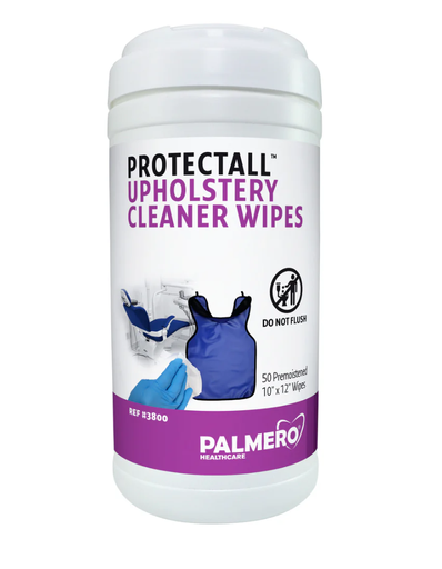 [3800] Palmero Protectall Upholstery Cleaner Wipes, 10” x 12”, 50 ct/canister, 12 can/cs