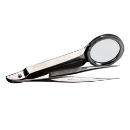 [90893] First Aid Only/Acme United Corporation Forceps, Pointed Steel, w/ Magnifying Glass