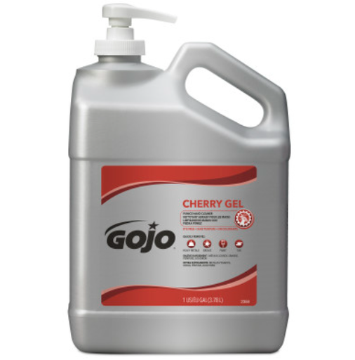[2358-02] GOJO Industries, Inc. Pumice Gel Hand Cleaner, Cherry, 1 Gallon with Pump, Red, 2/cs