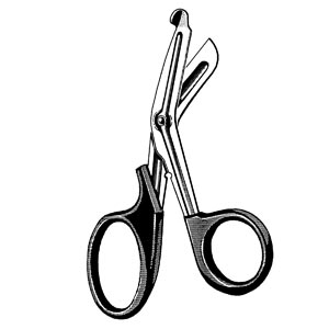[11-1280] Sklar Instruments Multi-Cut Utility Scissors, Blue, Angled, Serrated, 7.5" Overall Length