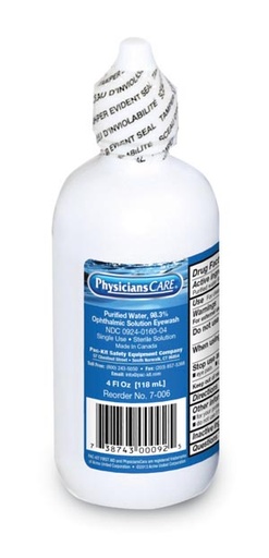 [7-006] Hygenic/Theraband Eyewash Bottle, Screw Cap, 4oz 