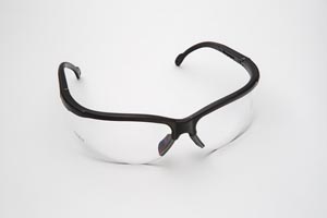 [3707] Palmero Safety Glasses, Black Frame/Clear Lens. Full Size