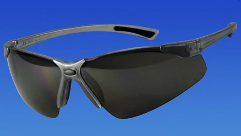 [3710G] Palmero Safety Glasses, Grey Frame/Grey Lens, Universal Size