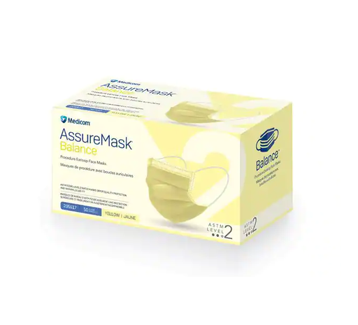 [205517] AMD-Medicom Procedure Earloop Face Mask, Yellow, L2