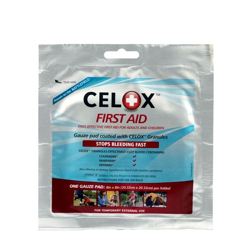 [90777] First Aid Only 8 inch x 8 inch Celox First Aid Gauze Pad