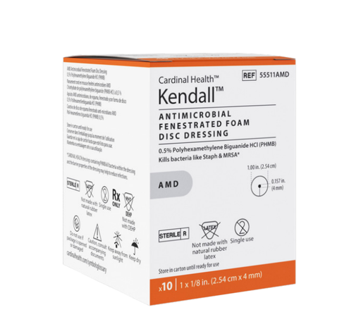 [55588AMD] Cardinal Health Antimicrobial Foam Dressing, 8" x 8", 5 bx/cs