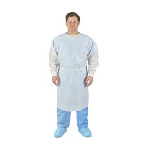 [47002] O&M Halyard Gown, Poly-Coated, Fluid Resistant, White, X-Large